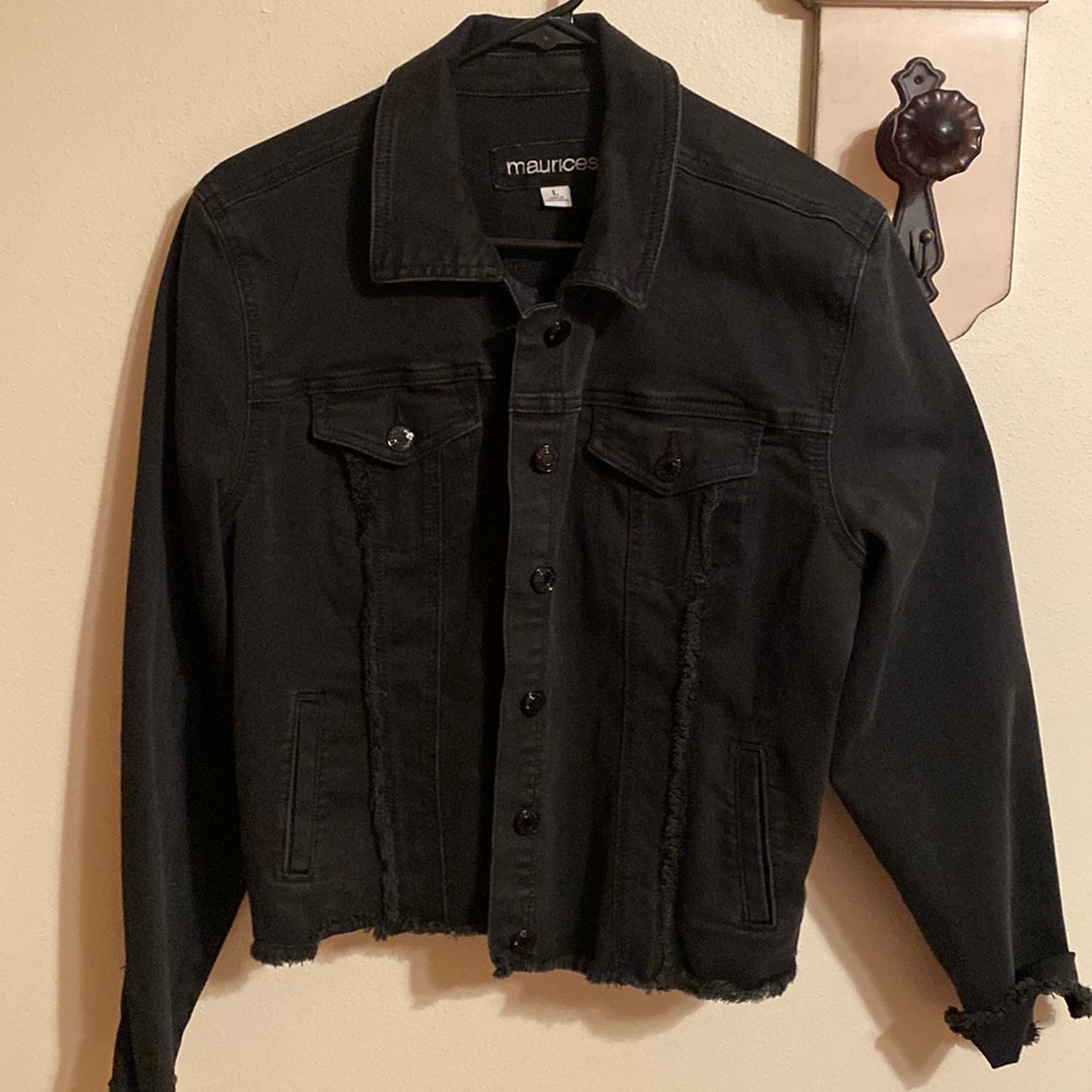 Black Distressed Denim Jacket